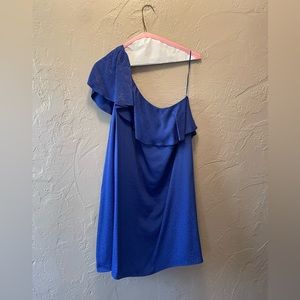Anthropologie Blue One Shoulder Dress